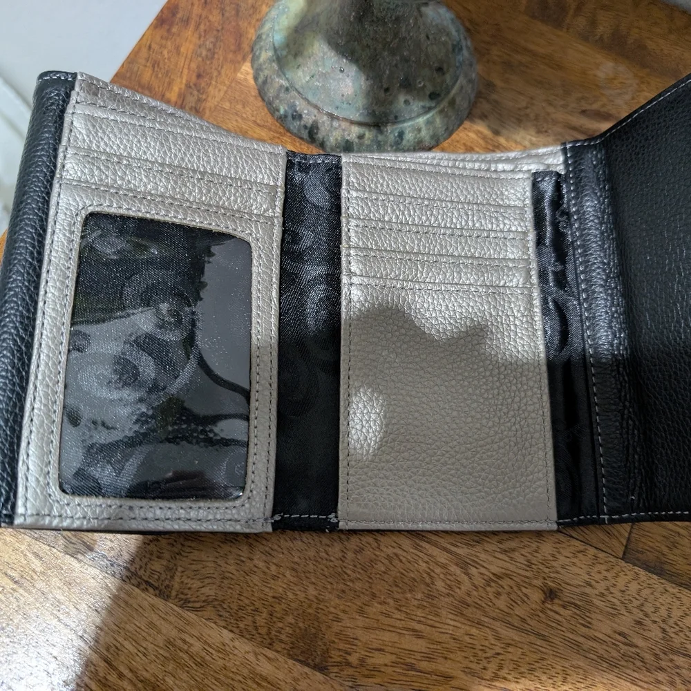 Brighton Barbados Double Flap Wallet Black‎